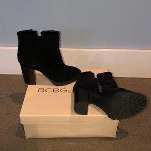 BCBG suede short boot size 7